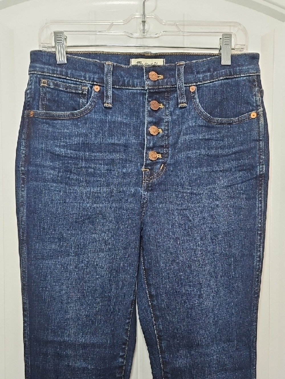 Madewell Dark Denim High Rise Skinny Button-Fly Jeans New - Picture 2 of 11